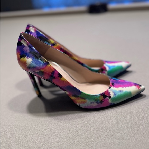 Stuart Weitzman Heist Bright Candy Aniline Patent Leather Pumps - Picture 3 of 7